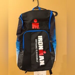 Iron Man Black and Blue Backpack with Red Logo